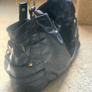 Timi & Leslie - crossover leather diaper bag.